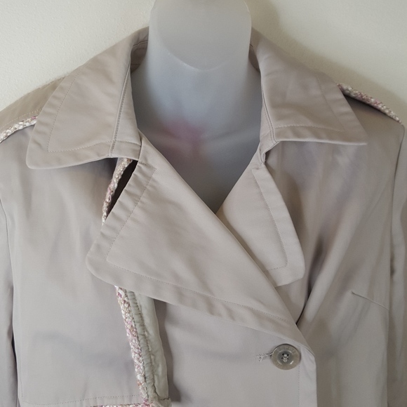 Esprit Tan Trench Pink Tweed lining Coat - Picture 2 of 8